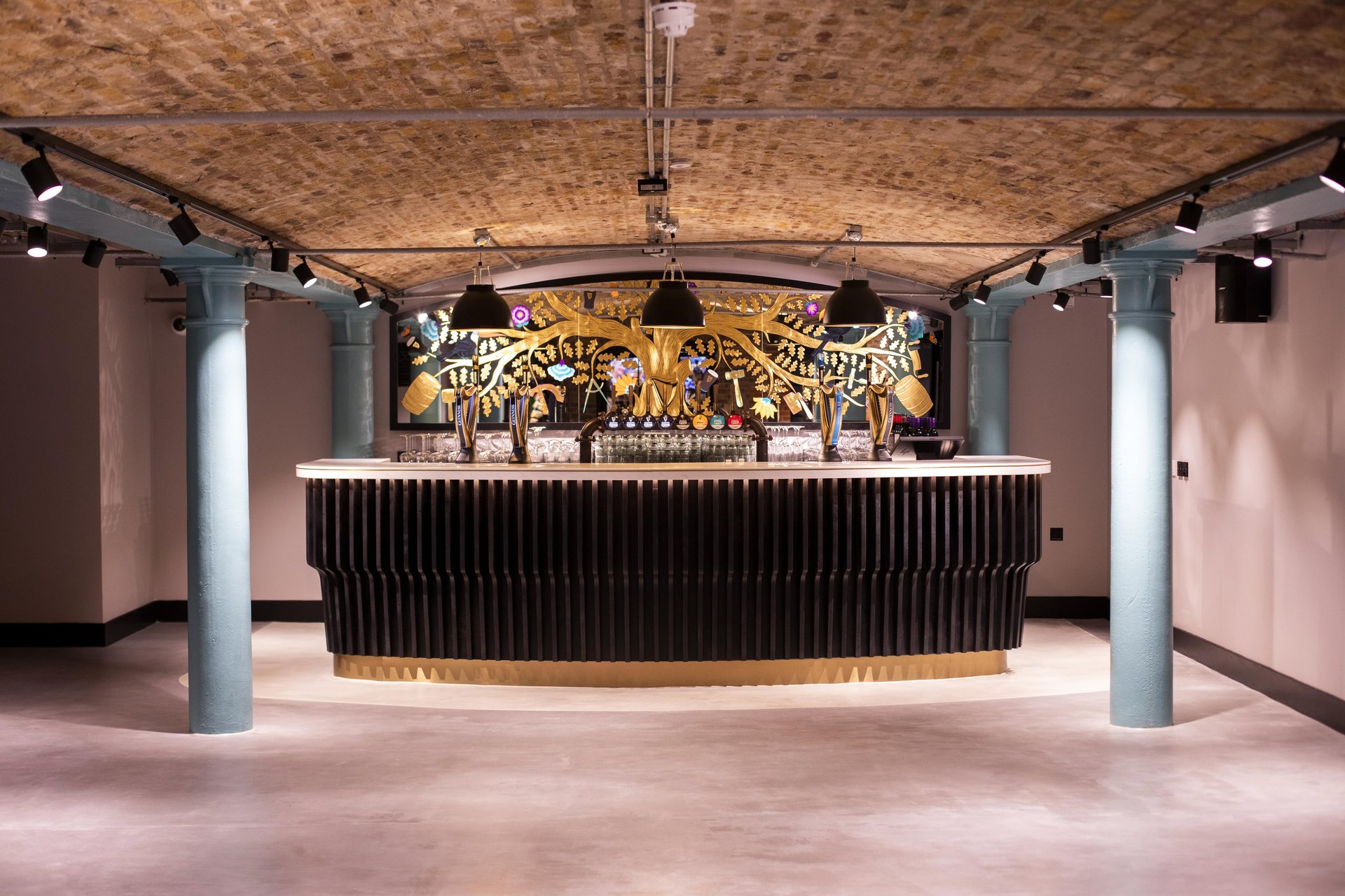 The bar in the Guinness vaults in Covent Garden