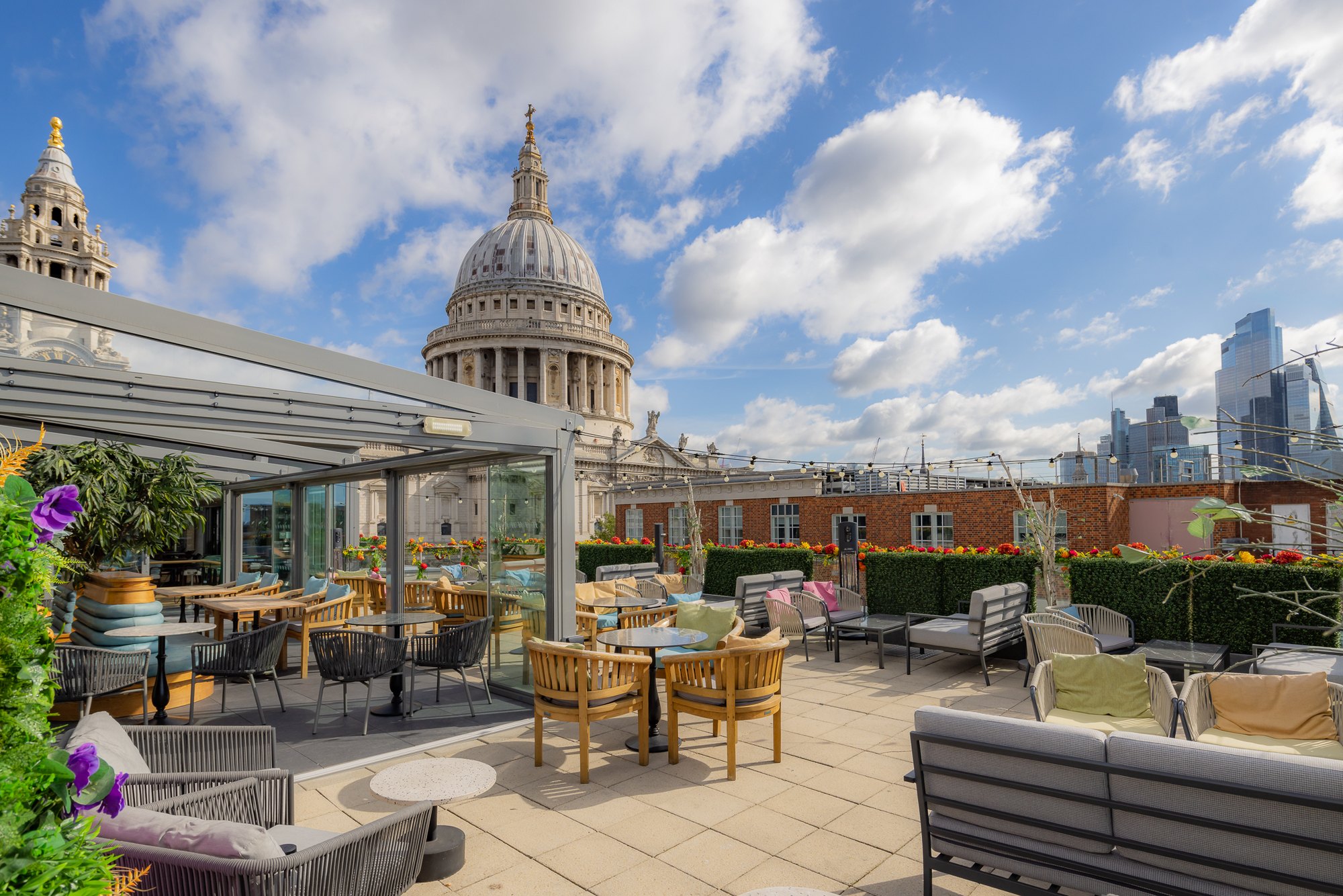 Sabine rooftop bar with St Paul's behind